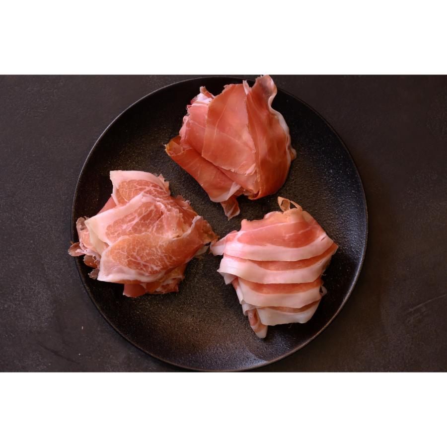 ＜八重原ハム＞長野県産ブランド豚3ブランドパルマカットスライス食べ比べセット180g（30g×6）